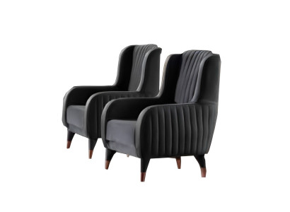 Einzelsessel Schwarz Designer 2x Lehnstuhl Polstersessel Luxus Möbel