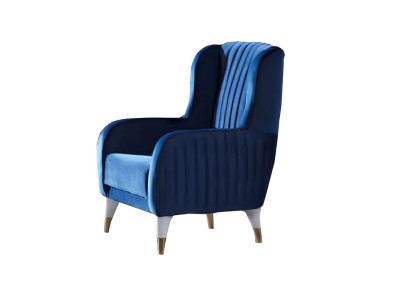 Sessel 1 Sitzer Wohnzimmer Moderne Design Elegantes Möbel Blau Luxus