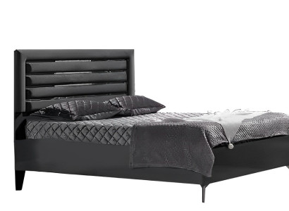 Doppelbett Bett Schlafzimmer 180сm Matratze Schwarz moderner Polsterbett Holz