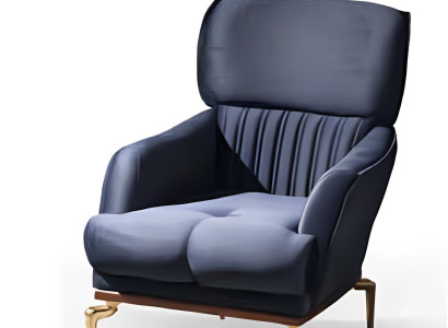 Sessel 1 Sitzer Wohnzimmer Moderne Design Elegantes Möbel Blau Luxus