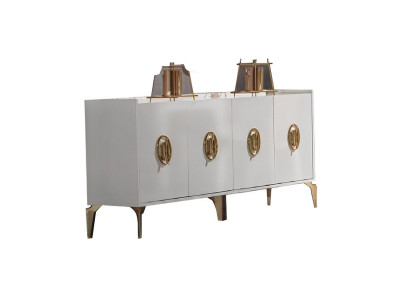 Sideboard Designer Lowboard Moderne Möbel Kommode Schrank Weiß Anrichte