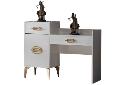 Schlafzimmer Set Schminktisch elegant Kosmetiktisch Make-up Tisch Weiß 2tlg.