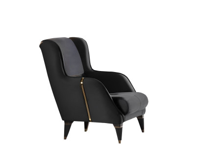 Sessel 1 Sitzer Wohnzimmer Moderne Design Elegantes Möbel Schwarz Luxus
