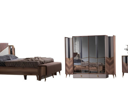 Schlafzimmer Set Bett Nachttisch Schminktisch Spiegel Schrank 6tlg Luxus Möbel