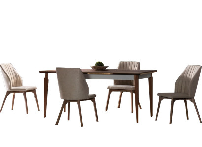 Esszimmer Set Esstisch + 4x Stuhle 5tlg Set Küchentisch Polsterstühle Essgruppe