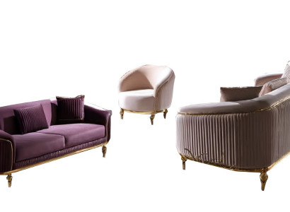 Sofagarnitur Sofa 3+1+1 Sitzer Wohnzimmer Set 3tlg Sofas Modern Beige Stil