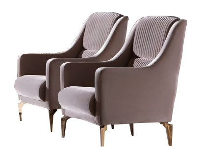 Sessel 1 Sitzer Wohnzimmer Moderne Design Elegantes Möbel Beige Luxus