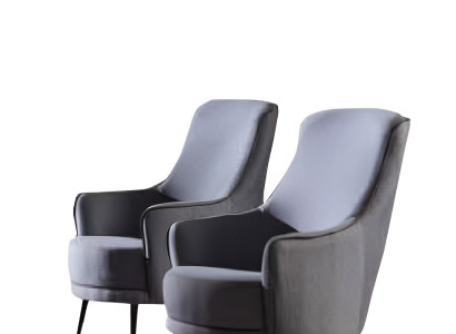 Sessel 1 Sitzer Wohnzimmer Moderne Design Elegantes Möbel Grau Luxus