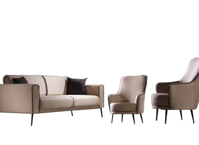 Sofagarnitur Sofa 3+1+1 Sitzer Wohnzimmer Set 3tlg Sofas Modern Beige Stil