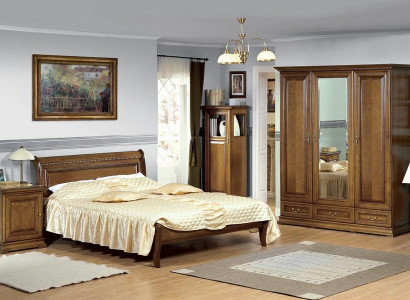 Schlafzimmer Bett 2x Nachttische Stilvoller Klassisches Kleiderschrank Set 5tlg