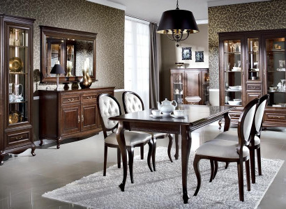 Luxuriöses Möbel Esstisch 4x Stühle Klassisches Anrichte Stilvoller 2x Vitrine