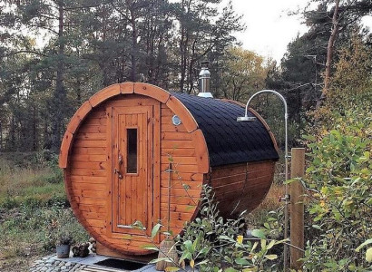 Saunafass Saunatonne Fasssauna Holzsauna Gartensauna Tonnensauna