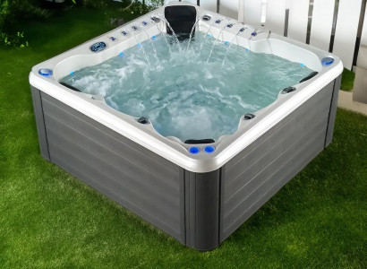 Whirlpool Massagebad Outdoor-Spa Blubberbad Massagebecken Whirlwanne 200x200 cm