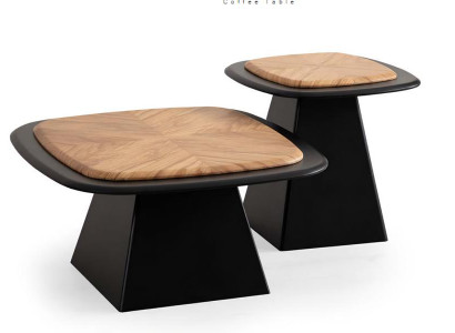 Designer Couchtisch Set – 2x Tische Holz, modernes Design 2-tlg für Wohnzimmer