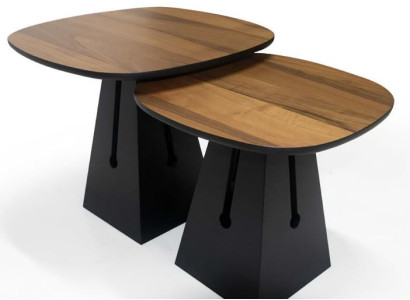 Set 2x Couchtische runde Designer Kaffeetische stilvolle Beistelltische