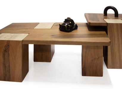 Moderner Couchtisch 2x braune Luxusmöbel ideal fürs Wohnzimmer neues Design