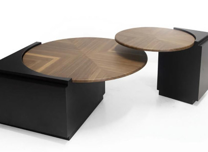 Moderner Couchtisch 2x schwarze Luxusmöbel stilvoll fürs Wohnzimmer neues Design