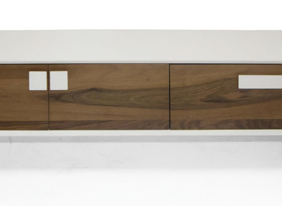 Stilvoller beiger TV-Ständer Designer Holz-Lowboard mit Schubladen elegant