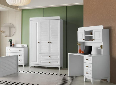 Möbel Set Kleiderschrank Kommode Schreibtisch Kinderzimmer Schränke