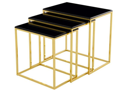 Modern Schwarz Couchtisch 3x Couchtische Wohnzimmer Hochwertig Möbel Designer