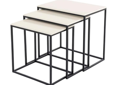 Couchtisch 3x Modern Weiß Couchtische Wohnzimmer Hochwertig Möbel Designer