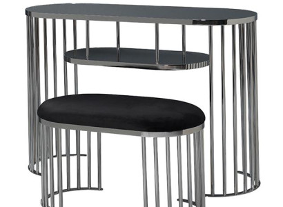 Schminktisch Hocker Schwarz Konsole Schmink Tische Tisch Konsolen Hochwertig