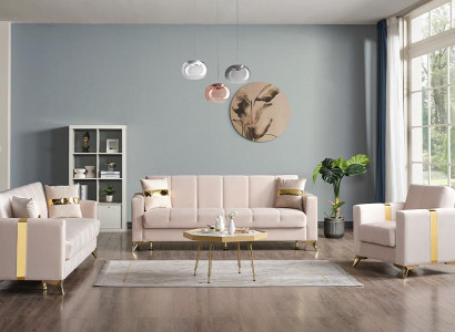 Hochwertig Sofagarnitur Beige 3 2 Sitzer Garnitur  Moderne Sofa 1 Sitzer Möbel