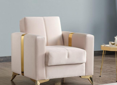 Sessel Design Couch Sofa Relax Hochwertig Textil Polster Sitzer Luxus Beige