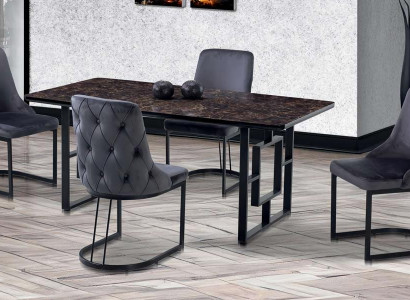 Hochwertig Esszimmer Set Garnitur Tisch 4x Stühle Design luxuriöse Möbel Schwarz