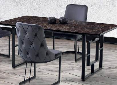 Luxus Esstisch Schwarz Esszimmer Tisch Metall Gold Tische Esstische Möbel Modern