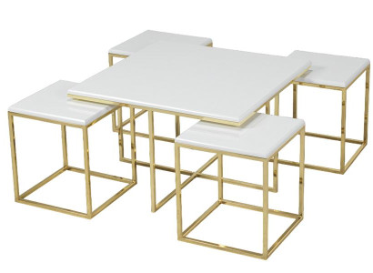 Couchtisch Weiß Luxus Design Metall Elegantes Möbel Wohnzimmer Couchtische