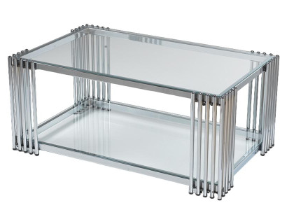 Couchtisch Luxus Design Metall  Möbel Silber Wohnzimmer Couchtische Rechteckig