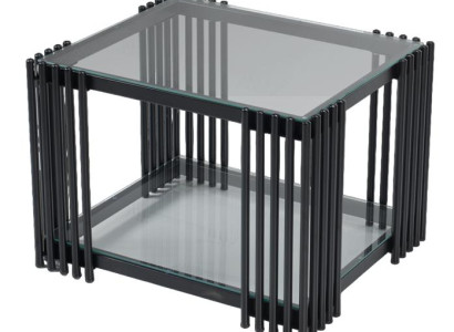 Couchtisch Schwarz Luxus Design Metall Rechteckig Möbel Wohnzimmer Couchtische