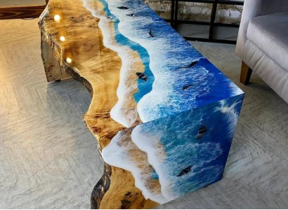 Couchtisch Rechteckig Luxus Design Holz Möbel Wohnzimmer Couchtische Blau