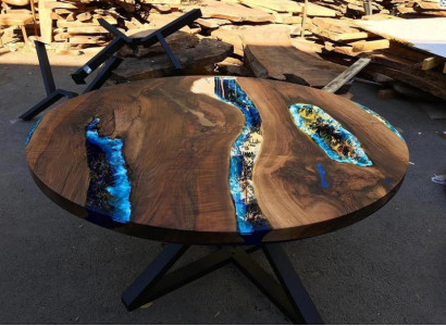 Couchtisch Hochwertig Luxus Design Holz Braun Möbel Wohnzimmer Couchtische Rund