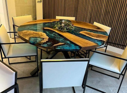 Couchtisch Modern Luxus Design Holz Braun Möbel Rund Wohnzimmer Couchtische