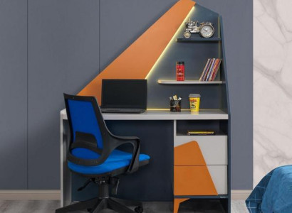 Schreibtisch Top-Qualität Designer Jugendzimmer Möbel Holz Luxus Tische Blau