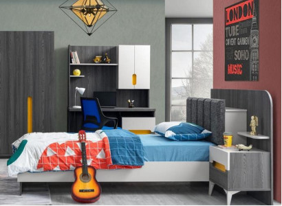 Komplett Jugendzimmer Set Kinderbett Kleiderschrank Kommode Top-Qualität Möbel