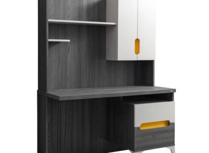 Holztisch Schreibtisch Regale Computertisch Holz Grau Kinderzimmer Modern