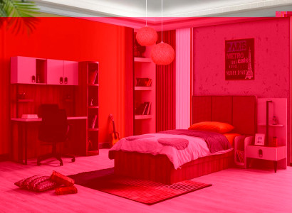 Kinderzimmer Set Bett Nachttisch Schreibtisch Bücherregal Modern Hochwertige