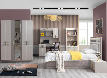 Kinderzimmer Set Kinderbett Nachttisch Kleiderschrank Buecherregal Schreibtisch