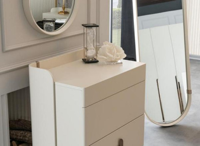 Kommode mit 2x Spiegel Ganzkörperspiegel Wandspiegel Schrank Edelstahl Sideboard