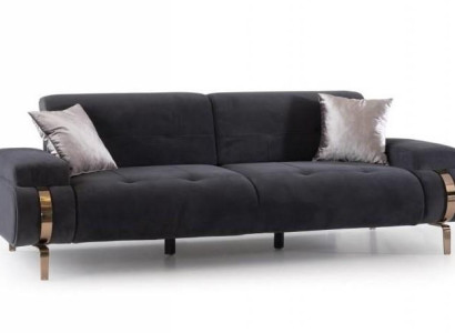 Luxus Sofa 3 Sitzer Couch Chesterfield Sitztiefenverstellung Edelstahl