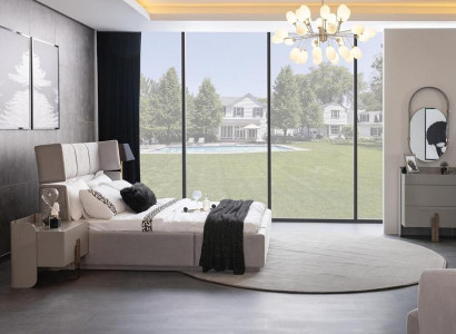 Schlafzimmer Doppelbett Nachttische Kommode Spiegel Komplettzimmer Möbel