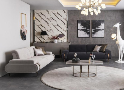 Couch Couchtisch Sofagarnitur Sofa Set Wohnzimmer 2x Sofas 3 Sitzer 3tlg