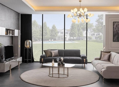 Sofas 3 Sitzer Couchtisch Sideboard Wandschrank Bücherregal Wohnwand 2x