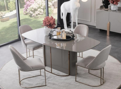 Esszimmergruppe Essgruppe Esszimmer Set Esstisch 4x Stühle Hochglanz