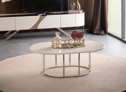 Luxus Couchtisch Oval Beistelltisch Sofatisch Kaffeetisch Tisch Hochglanz