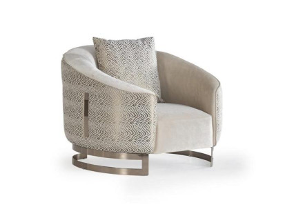 Designer Sessel Polstersessel Stuhl Mit Kissen Beige Gold Edelstahl Luxus