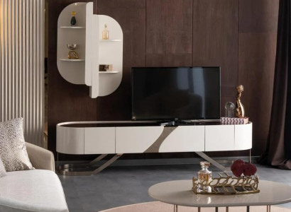 Wohnwand Sideboard Wandregal Fernsehschrank Lowboard TV Verspiegelt